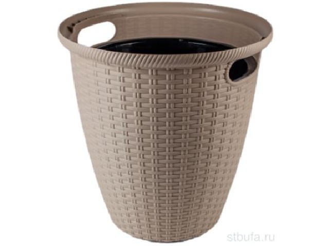 Кашпо напольное Ротанг д 380/30 л с внутренним горшком 16 л  Шоколадный  50030//4